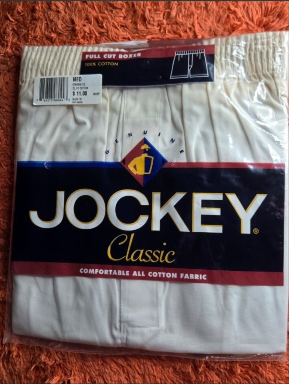 Vintage 2000 Jockey Classic Full Cut Boxers NIP Medium 32-34 Deadstock White